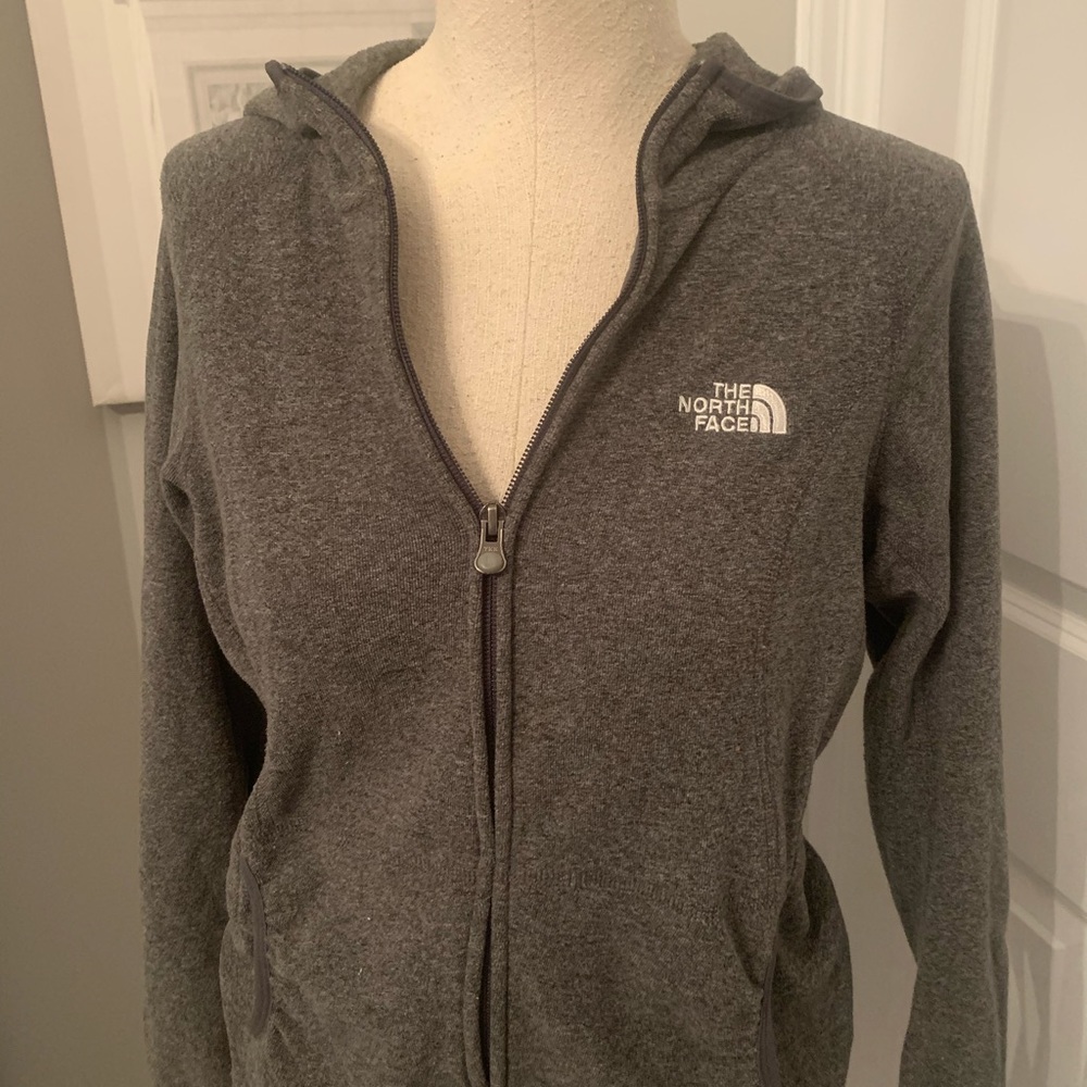 North Face gray fleece jacket small